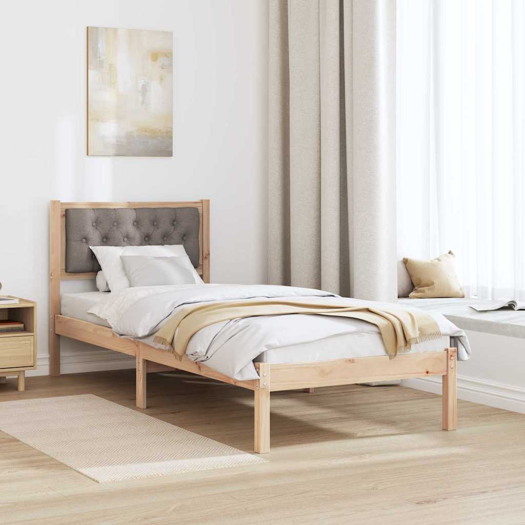 Bed Frame with Headboard Taupe 80 x 200 cm Fabric